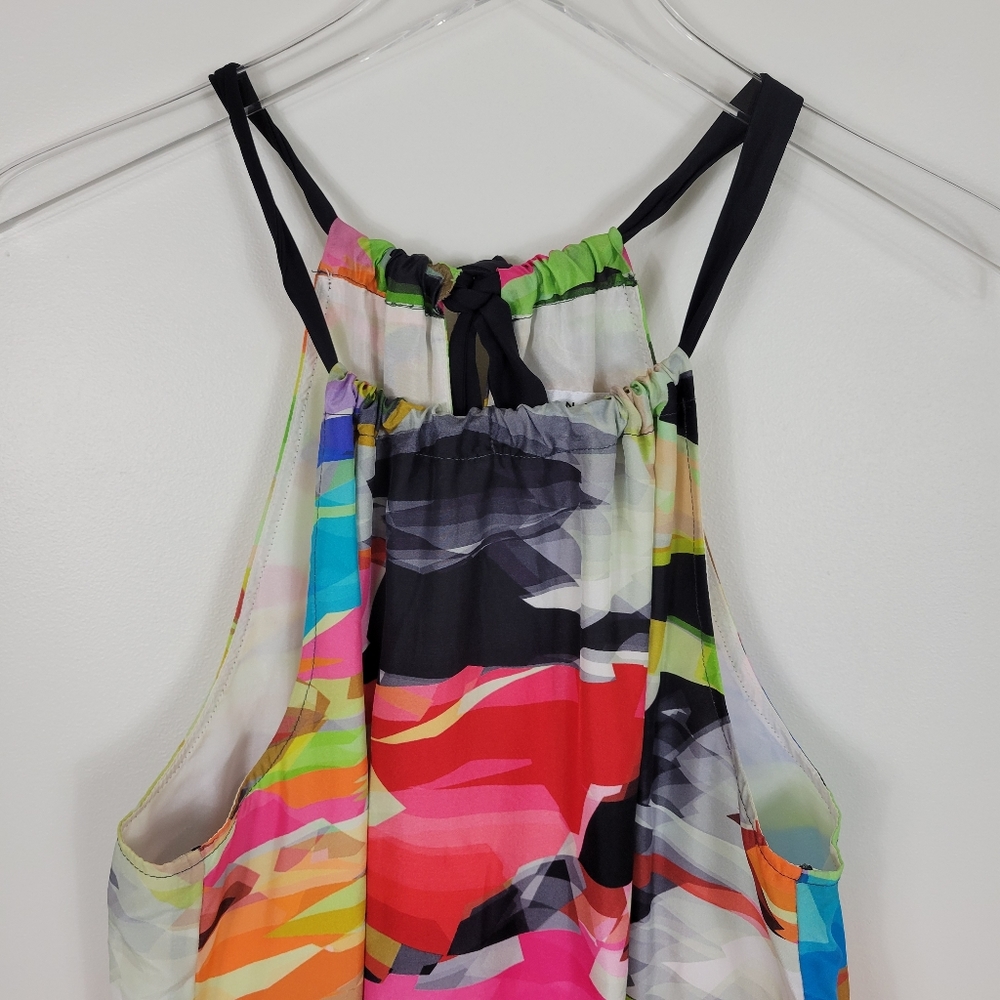 Trina Turk Multi Silk Printed Halter Neck Dress - Picture 3 of 13